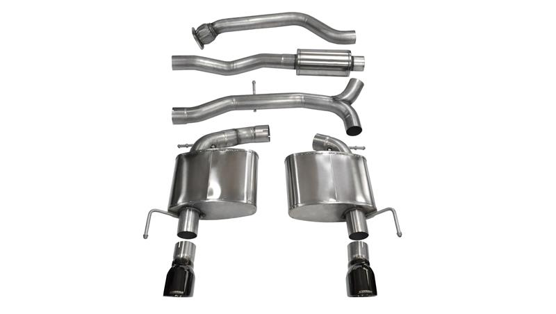 Cadillac ATS Sedan Performance Exhaust - Dual Rear - CORSA Performance - Cat-Back Sport Dual Rear Exit - Black - `13-`19
